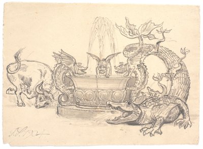 La bataille de la fontaine du dragon - Joakim Frederik Skovgaard