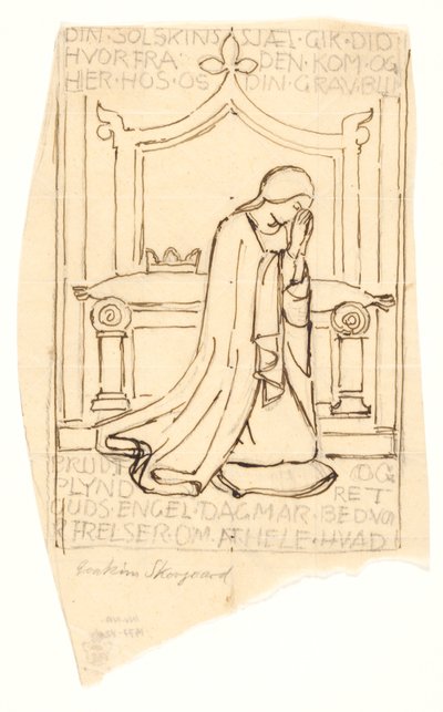 Esquisse pour la fresque de la reine Dagmar dans l