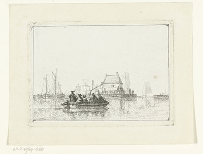 Roeiboot met opvarenden op het IJ - Joan Berg