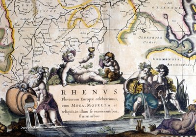 Allégorie du Rhin - dans Atlas Novus - Joan Blaeu