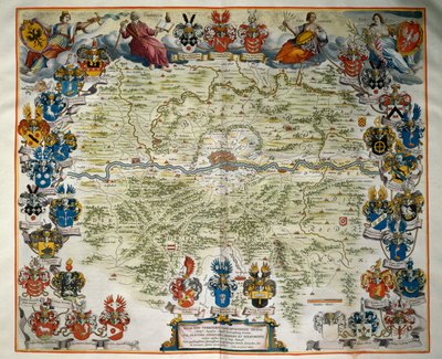 Francfort et son territoire, Volume III, Atlas Maior, par Joan Blaeu, gravure sur cuivre, Amsterdam - Joan Blaeu