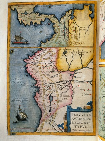 Régions aurifères du Pérou, Volume VII, Atlas Maior, par Joan Blaeu (1596-1673), gravure sur cuivre, 57,5x39 cm, Amsterdam - Joan Blaeu