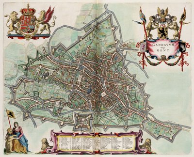 Carte de Gand, Belgique ; de l