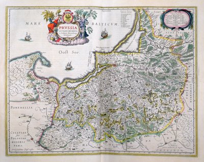 Carte de la Prusse orientale, de 