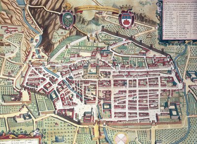 Carte de Gubbio, Italie, du Theatrum civitatum et admirandorum Italiae par Joan Blaeu, gravure - Joan Blaeu