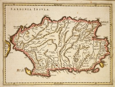 Carte de la région de Sardaigne, par Joan Blaeu - Joan Blaeu
