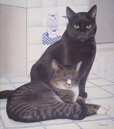 Stray et Daisie dans la cuisine - Joan Freestone