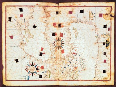 Carte de la partie orientale de la Méditerranée et de la mer Noire, manuscrit d