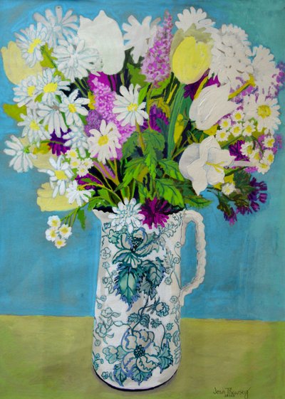 Fleurs dans un pichet, décoration turquoise - Joan Thewsey