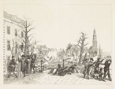 Ruines à Leiden après l