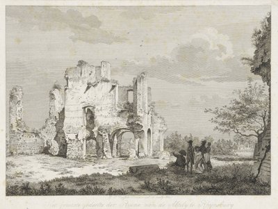 Compagnie près des ruines de l