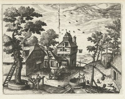 Auberge avec puits - Joannes van Doetechum (I) (attributed to)