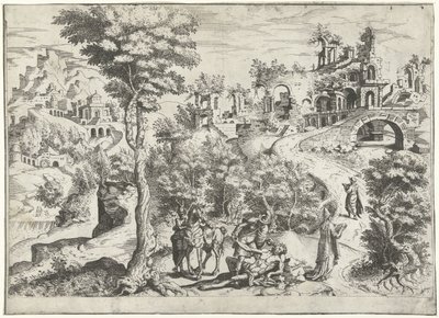 Paysage avec le Bon Samaritain - Joannes van Doetechum (I) (attributed to)