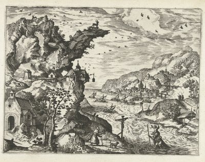 Paysage avec saint Christophe - Joannes van Doetechum (I) (attributed to)