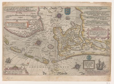 Carte marine du Vlie et du Marsdiep - Joannes van Doetechum (I)
