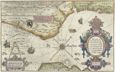 Carte de la côte de Flandre, Normandie et Angleterre - Joannes van Doetecum