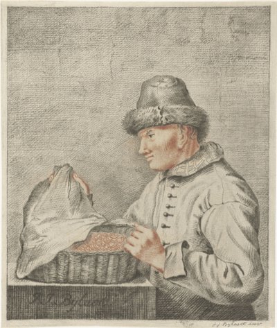 Vendeur de crevettes - Joannis Jacobus Bijlaert (signed by artist)