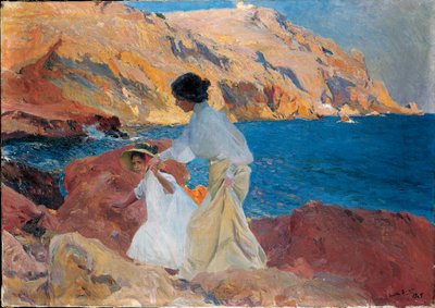 Clotilde et Elena sur les rochers, Javea, 1905 - Joaquín Sorolla