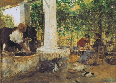 Figures sous une treille - Joaquin Sorolla y Bastida