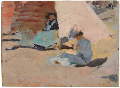 La plage, Biarritz - Joaquín Sorolla