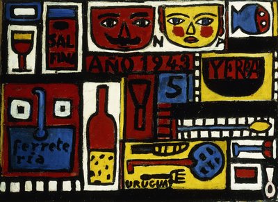 Construction avec deux masques; Construccion con Dos Mascaras - Joaquin Torres Garcia