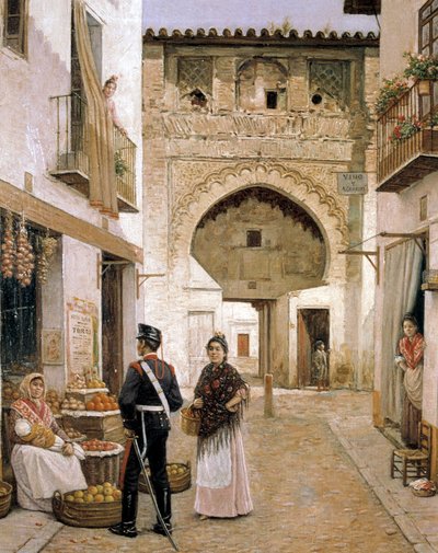 Marchand de légumes à Grenade, 19e siècle (peinture à l