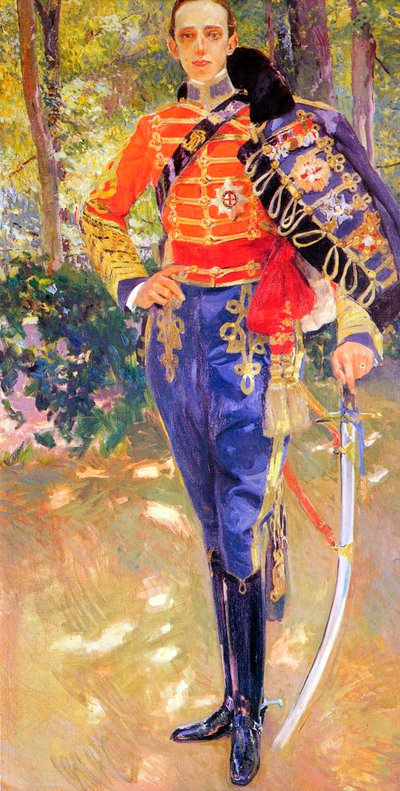 Portrait du roi Alphonse XIII en uniforme de hussard, 1907 - Joaquín Sorolla