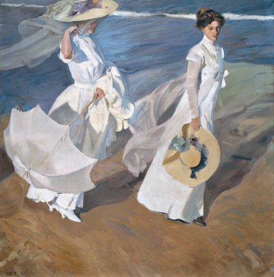 Promenade le long du rivage - Joaquín Sorolla