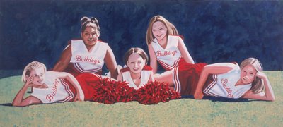 Pom-pom girls du collège sur l