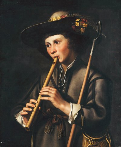Un berger jouant de la flûte - Johan Baeck