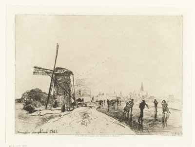 Vue de Maassluis (Vue de la ville de Maaslins) - Johan Barthold Jongkind