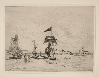 Jetée en bois dans le port de Honfleur - Johan Barthold Jongkind