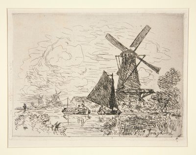 Moulins en Hollande - Johan Barthold Jongkind