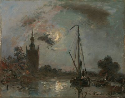 Overschie au clair de lune - Johan Barthold Jongkind