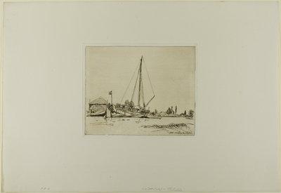 The Moored Boat, from Cahier de six eaux-fortes, vues de Hollande - Johan Barthold Jongkind