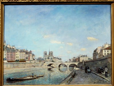 Vue des berges de la Seine et de la Cathédrale Notre-Dame de Paris - Johan Barthold Jongkind