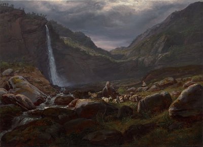 Cascade de Feige (Feigefossen), Lysterfjord, Norvège - Johan Christian Dahl