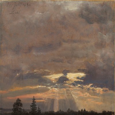 Étude de nuages avec rayons de soleil - Johan Christian Dahl