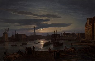 Port de Copenhague au clair de lune, 1846 - Johan Christian Dahl