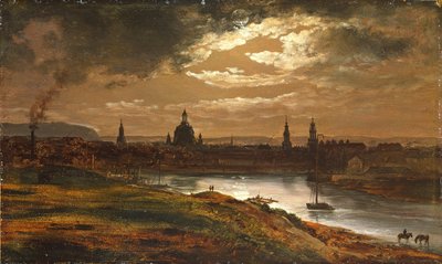 Dresde au clair de lune - Johan Christian Dahl