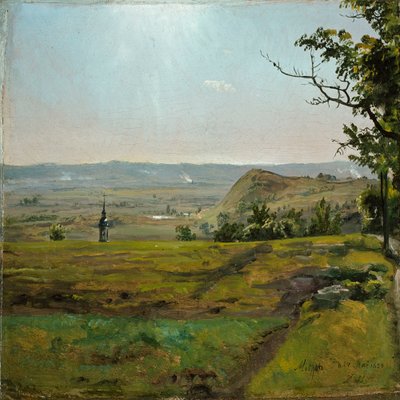 Champs verts près de Meissen. Étude - Johan Christian Dahl