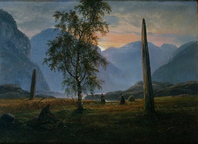 Paysage avec pierres commémoratives - Johan Christian Dahl