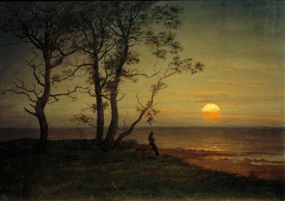Rivage marin au clair de lune - Johan Christian Dahl