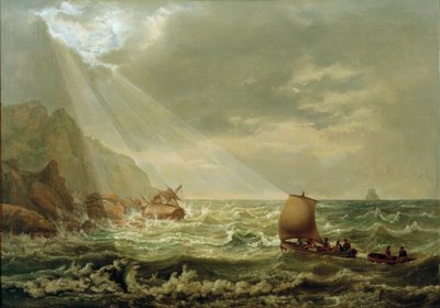 Naufrage sur la côte rocheuse de Capri - Johan Christian Dahl