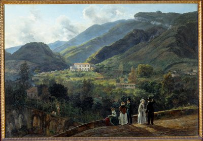 Le casino Reale de Quisiana à Castellammare avec la cour du Danemark - Johan Christian Dahl