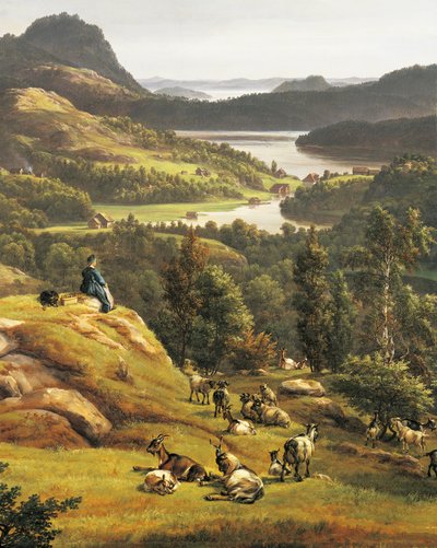 Vue de Lysenkloster près de Bergen, Norvège, XIXe siècle (détails) - Johan Christian Dahl