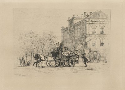Vue de la Weesperplein avec un camion de pompiers - Johan Conrad Greive