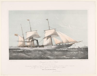 Navire à vapeur Mariout et Hedjaz naviguant en mer - Johan Conrad Greive