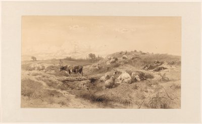 Paysage avec bétail et berger au repos - Johan Daniël Koelman