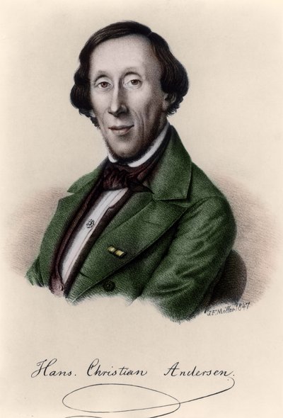 Portrait de Hans Christian Andersen (1805-1875) (coloration ultérieure) - Johan Frederick Moller